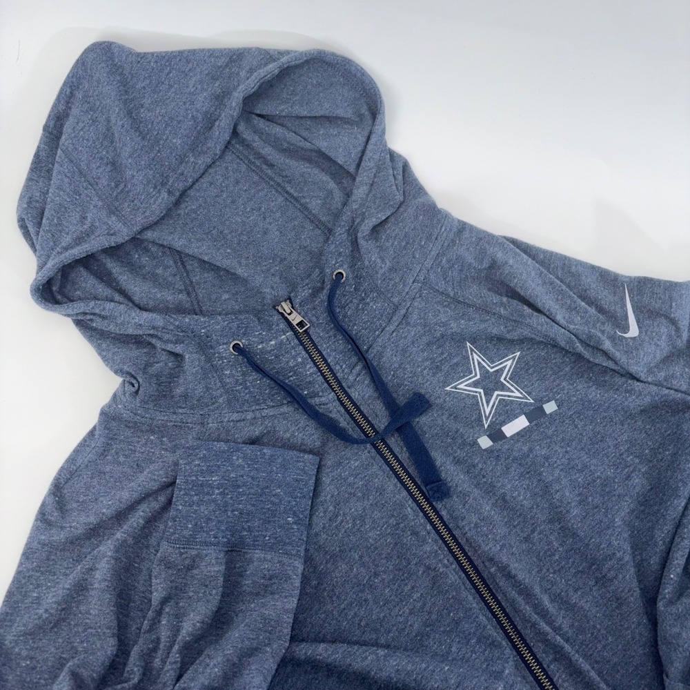 Nike NFL Dallas Cowboys Full Zip Hoodie Blue Heathered Sweatshirt Womens XXL
